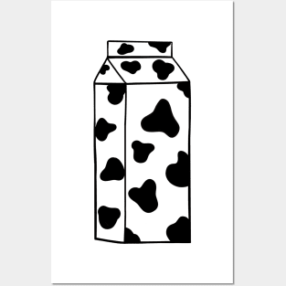 BLACK Cow Spot Milk Carton Posters and Art